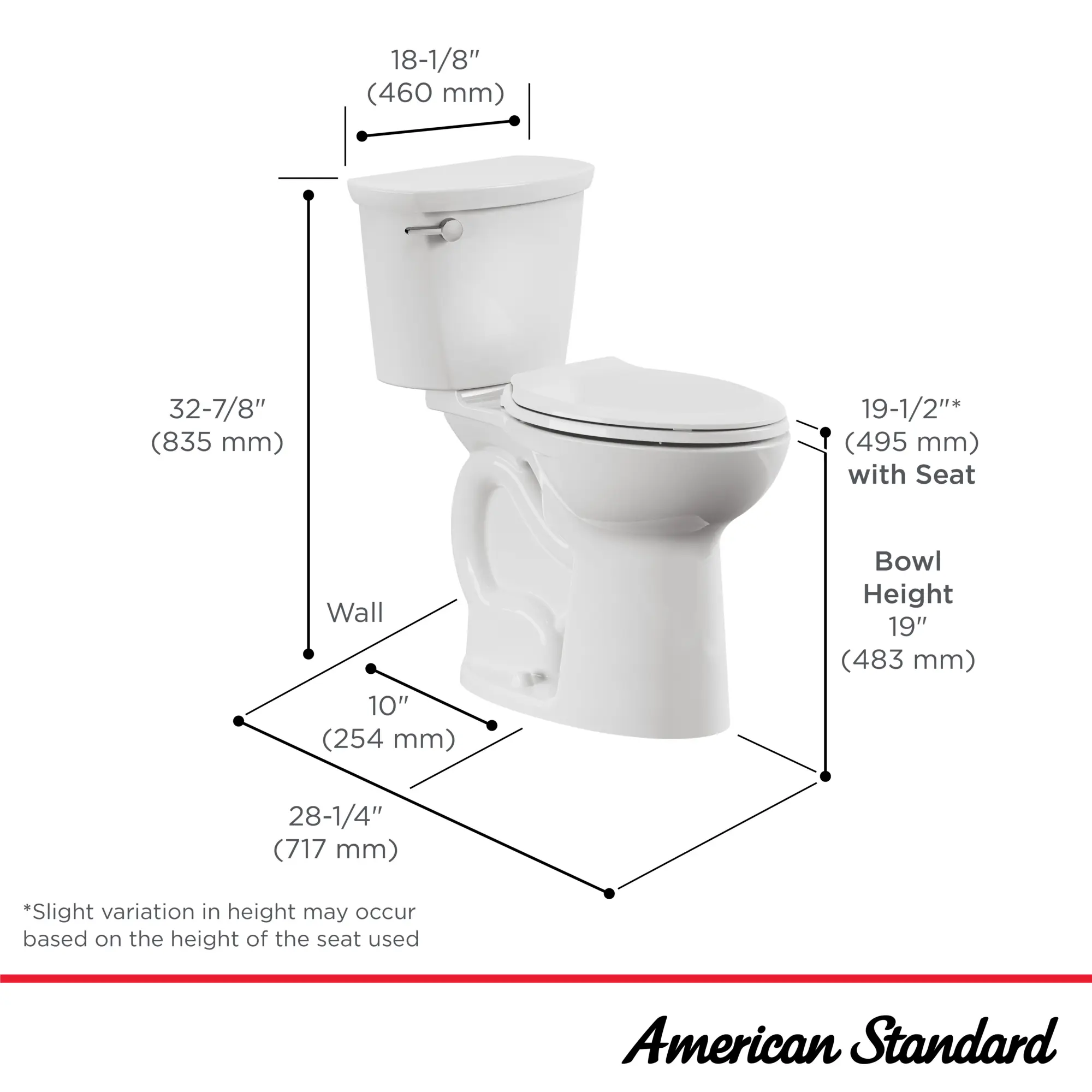 Cadet® PRO Two-Piece 1.28 gpf/4.8 Lpf Extra Tall Height Elongated 10-Inch Rough Toilet Less Seat - Image 20
