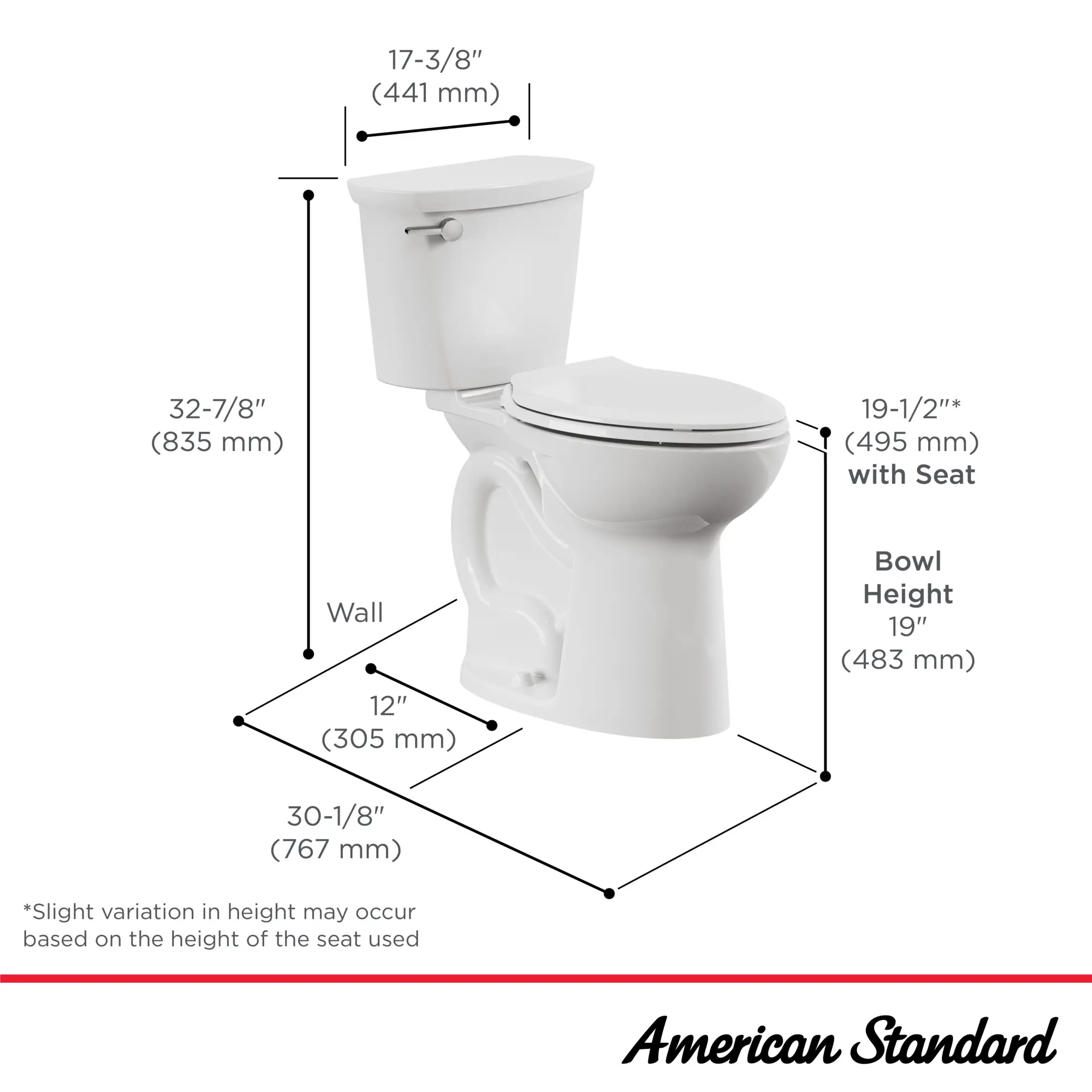 Cadet® PRO Two-Piece 1.28 gpf/4.8 Lpf Extra Tall Height Elongated Toilet Less Seat - Image 20