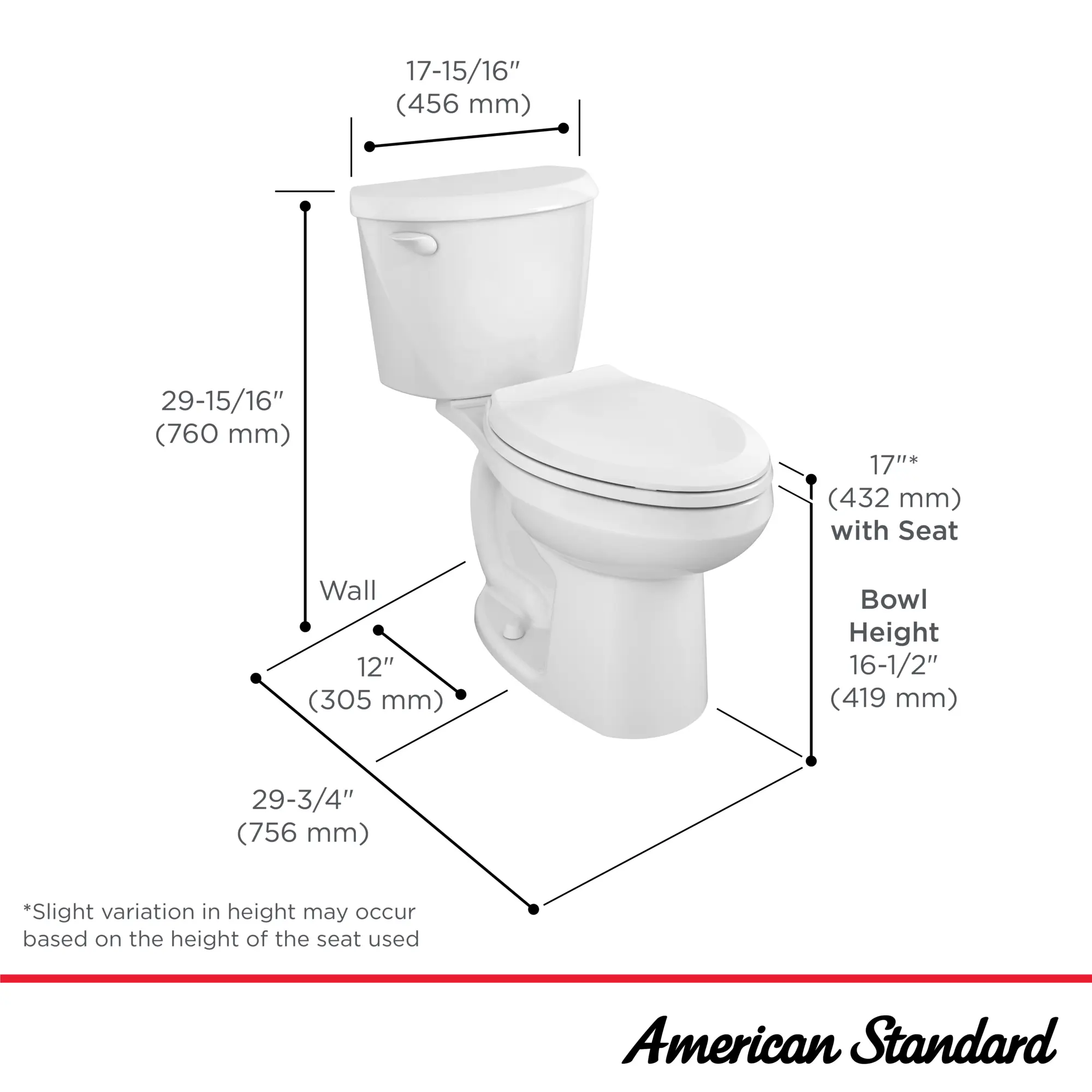Colony®3 Two-Piece 1.28 gpf/4.8 Lpf Chair-Height Elongated Toilet Less Seat - Image 7