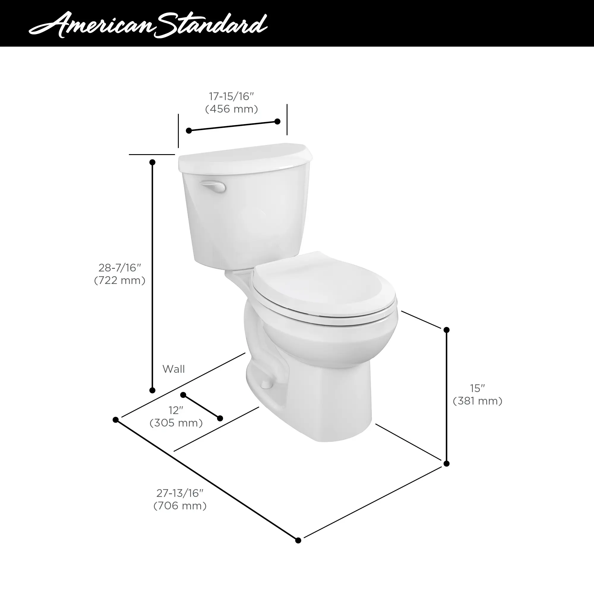 Colony®3 Two-Piece 1.28 gpf/4.8 Lpf Standard Height Round-Front Toilet Less Seat - Image 29