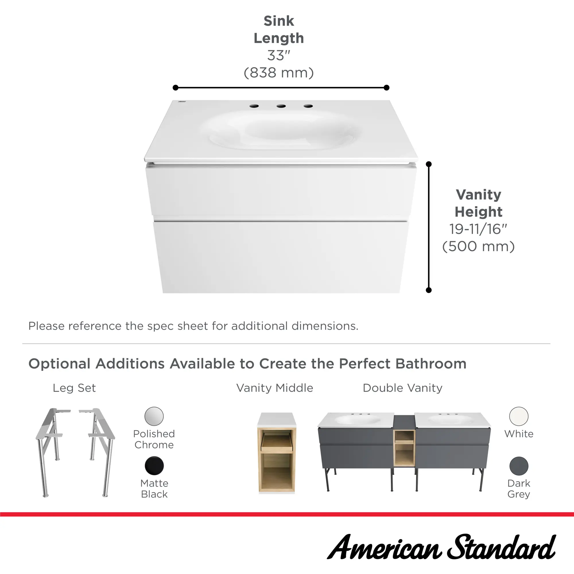 Studio® S 33-Inch Vitreous China Vanity Sink Top 8-Inch Centers - Image 19